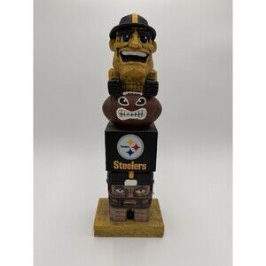 NFL Pittsburg Stealers 16” Wooden Tiki Totem Pole Desk Office Man Cave Decor